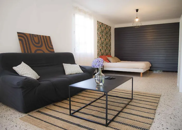 El Sola Spacieux Studio Avec Acces Jardin Et Piscine